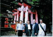 Neil with Movie Producers (l to r) Saito, Abe, and Taki at Fushimi Inari shrine, Kyoto