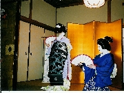 Geishas performing at Huragiya Ryokan, Kyoto, Japan
