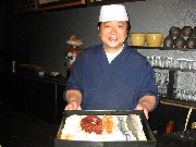 Neil's favorite sushi chef with night's sushi fresh from Tsukiji fish market, Tokyo